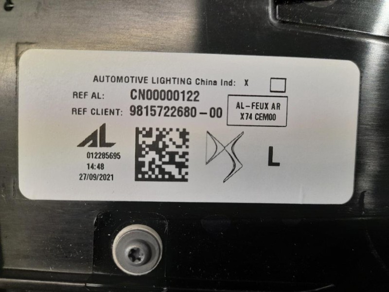 Fanale POST SX 9815722680 Citroen DS7 Crossback 2017