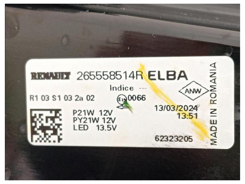 Fanale POST SX 265558514R Dacia Duster II 2018