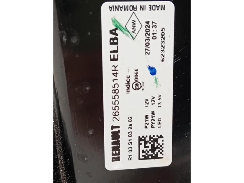 Fanale POST SX 265558514R Dacia Duster II 2021