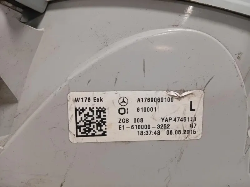 Fanale POST SX A1769060100 Mercedes Classe A W176 2015