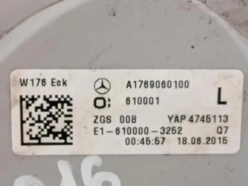 Fanale POST SX A1769060100 Mercedes Classe A W176 2015