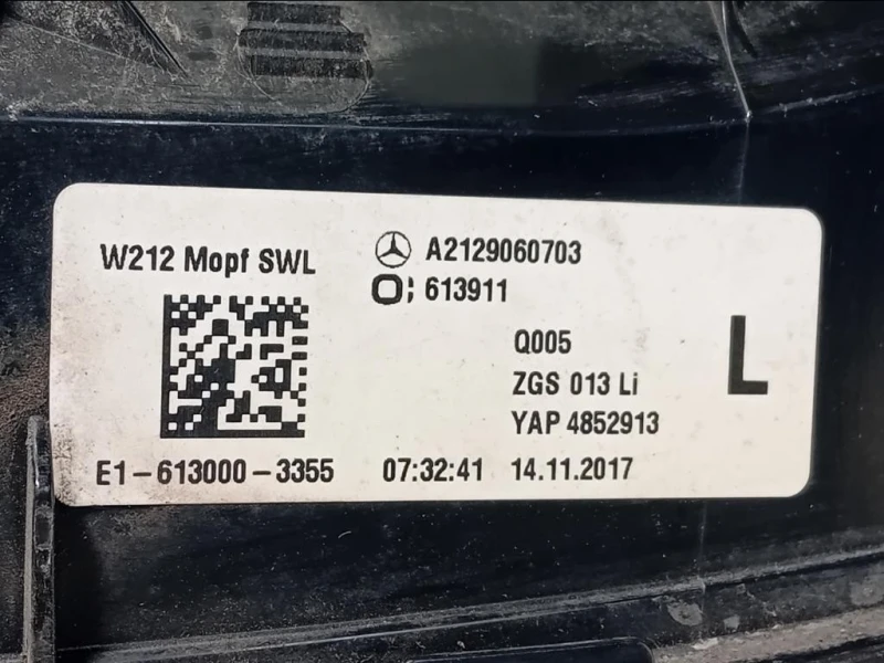 Fanale POST SX A2129060703 Mercedes Classe E W212 2009