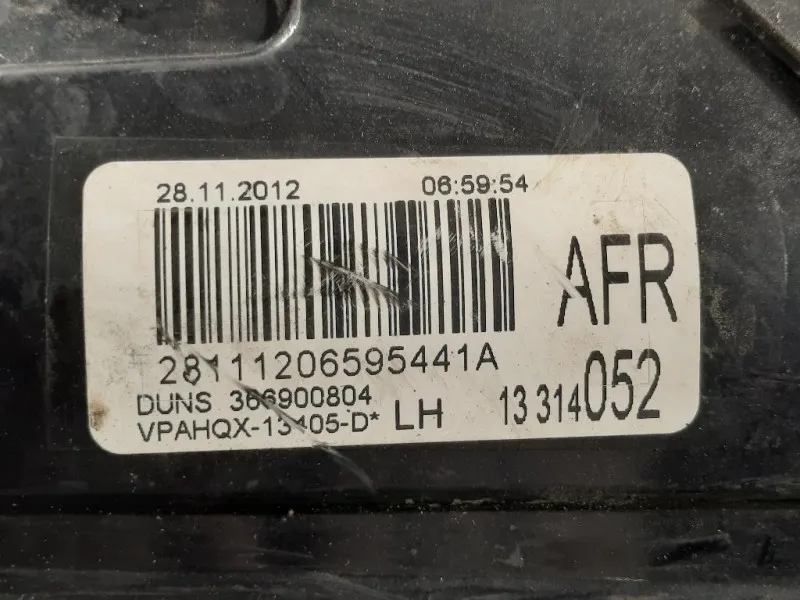 Fanale POST SX 13314052 Opel Astra J 2012