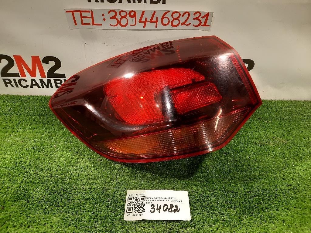 Fanale POST SX 13314052 Opel Astra J 2012