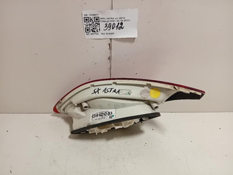 Fanale POST SX 13358077 Opel Astra J 2012