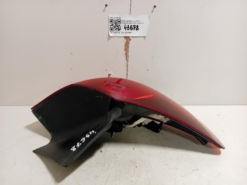 Fanale POST SX 13306459 Opel Astra J 2012