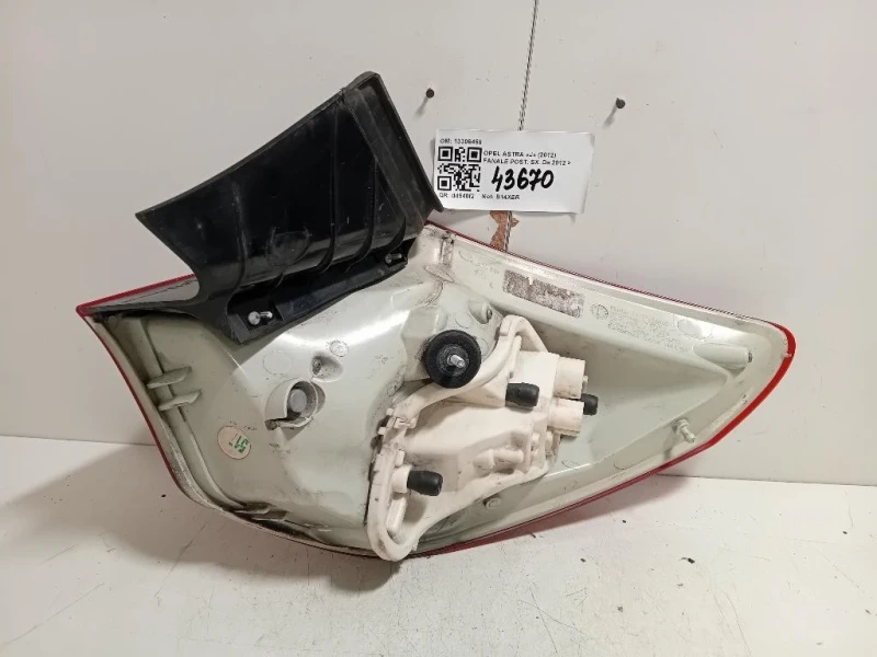 Fanale POST SX 13306459 Opel Astra J 2012