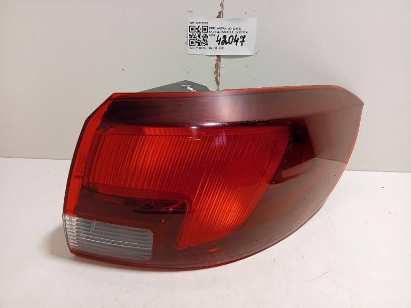 Fanale POST SX 39077375 Opel Astra K 2016