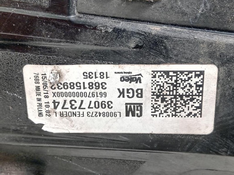 Fanale POST SX 39077374 Opel Astra K 2016