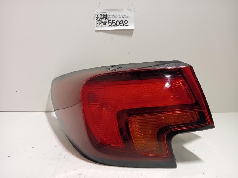 Fanale POST SX 39015943 Opel Astra K 2016