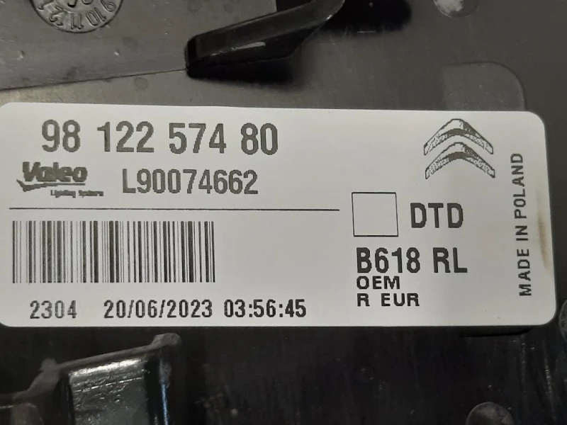 Fanale POST DX 98 122 574 80 Citroen C3 III 2016