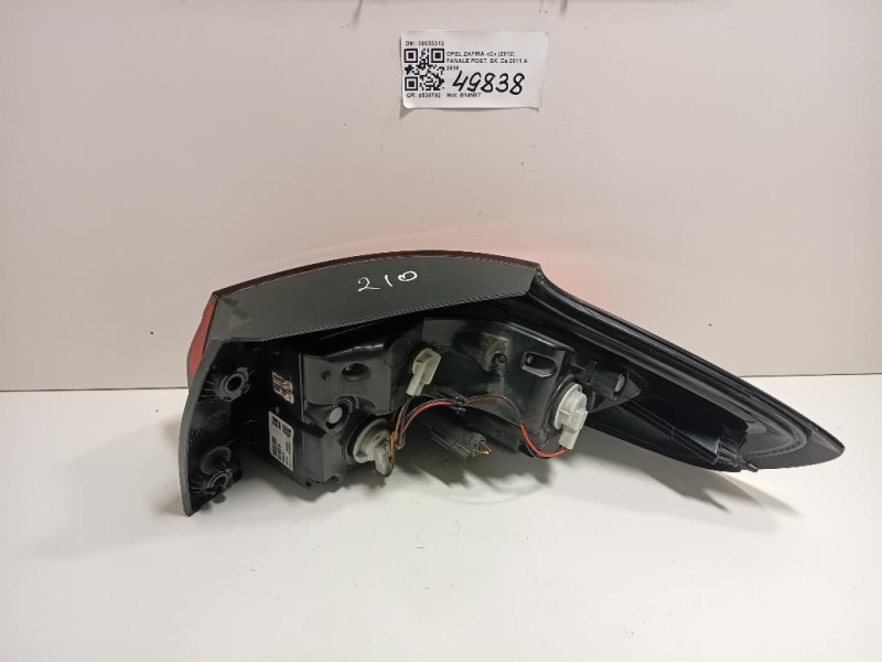 Fanale POST SX 39033312 Opel Zafira C 2012