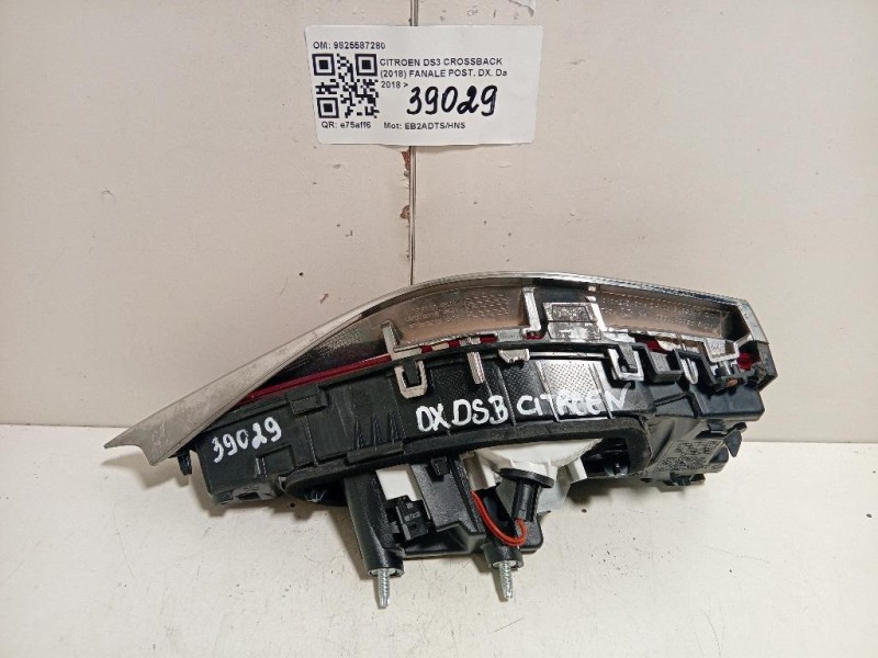 Fanale POST DX 9825587280 Citroen DS3 Crossback 2018