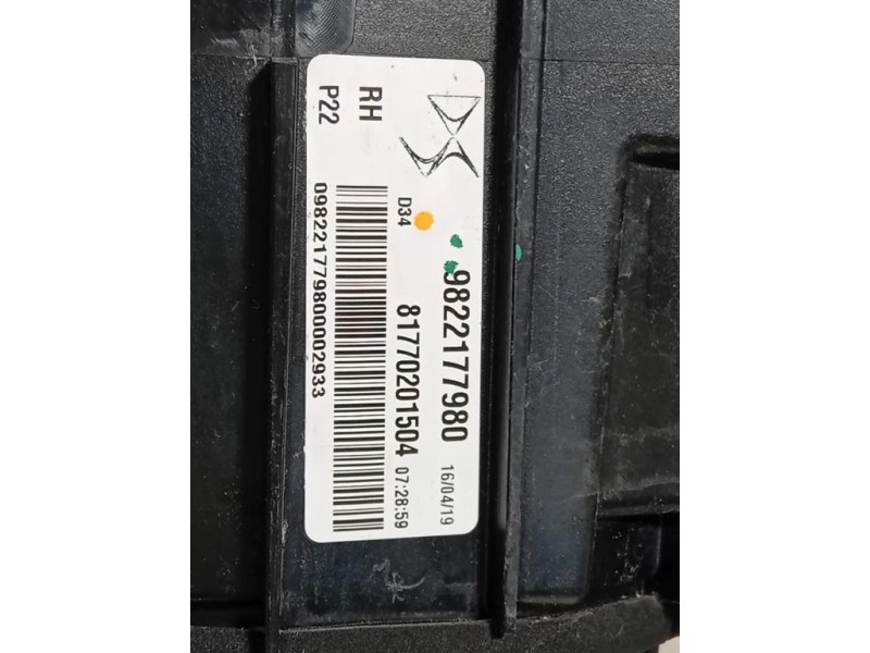 Fanale POST DX 9822177980 Citroen DS3 Crossback 2018