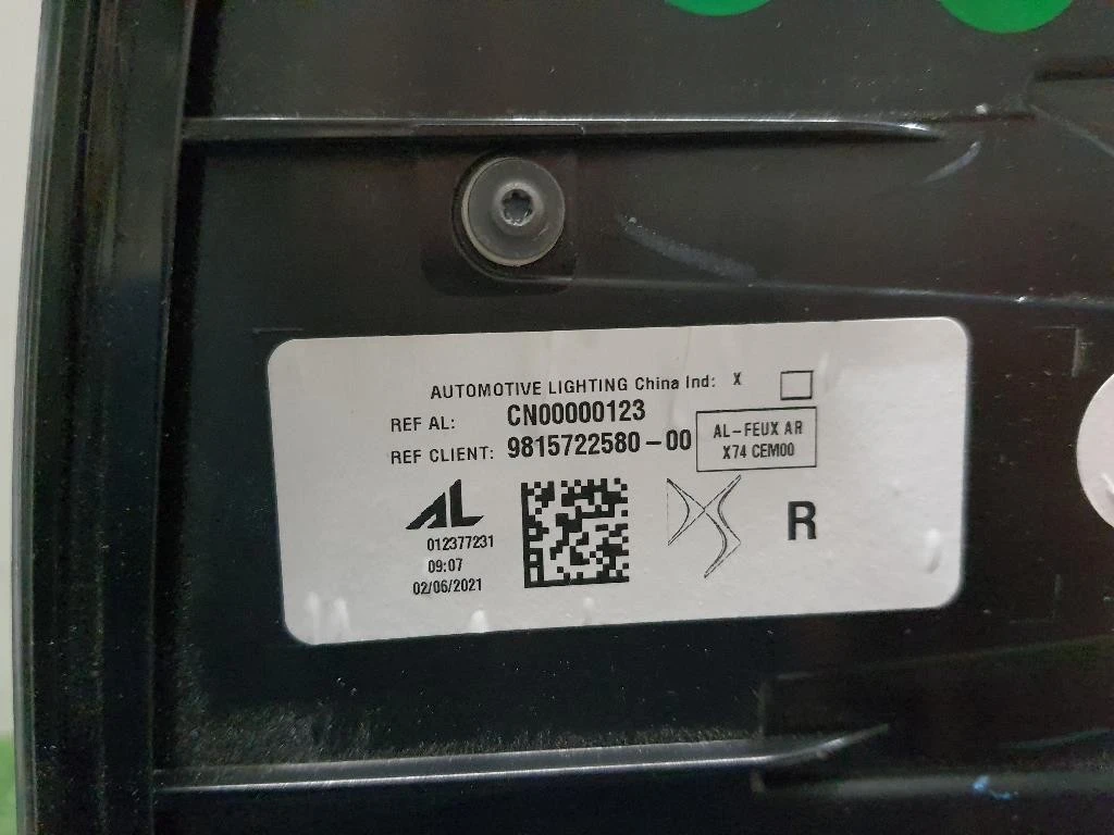 Fanale POST DX 9815722580 Citroen DS7 Crossback 2017