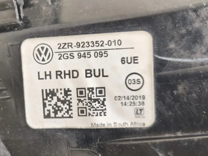 Fanale POST SX 2GS945095 Volkswagen POLO VII 2017