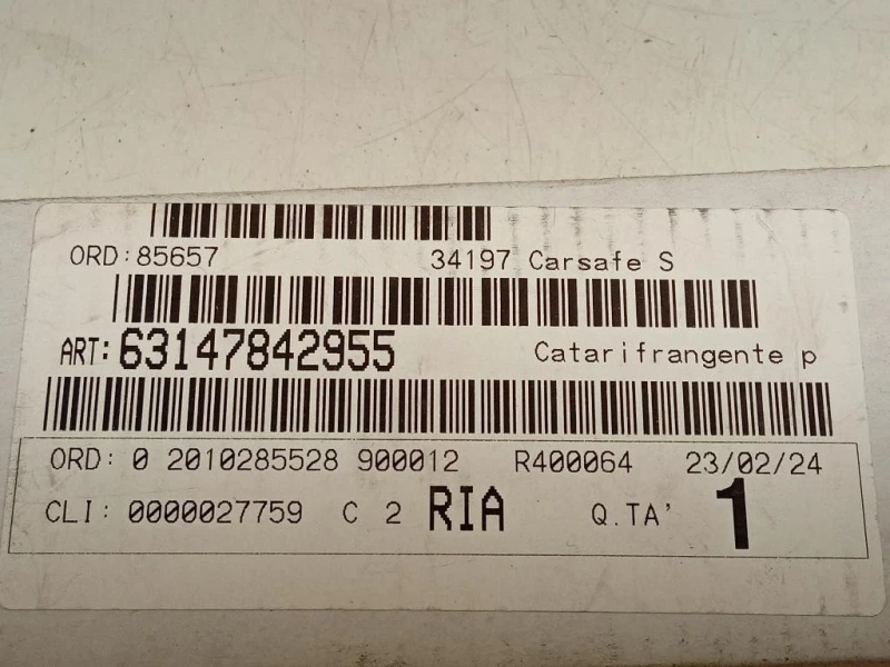 Fanale Retromarcia POST SX 63147842955 Bmw Serie 5 F10 Berlina 2010