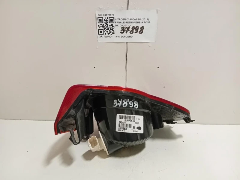 Fanale Retronebbia POST DX 89076579 6351HK Citroen C3 Picasso 2013