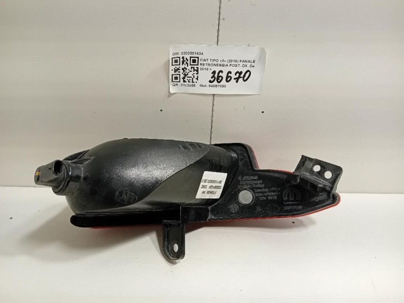 Fanale Retronebbia POST DX 3202001434 Fiat TIPO II 2016