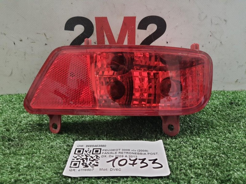 Fanale Retronebbia POST DX 9685463580 Peugeot 3008 I 2009
