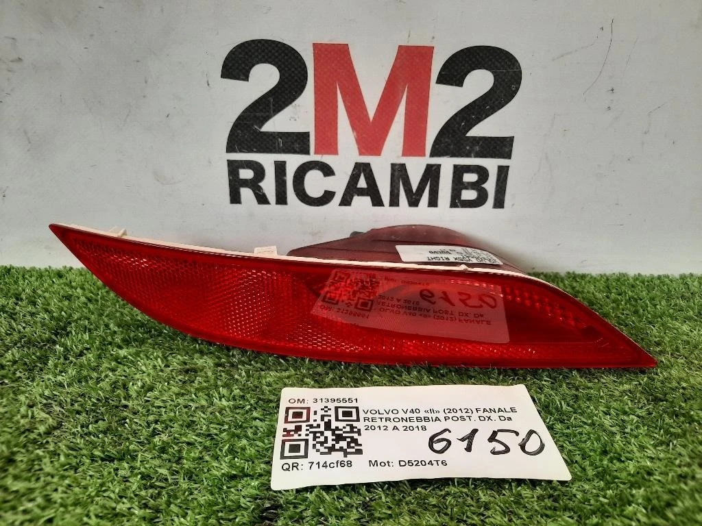 Fanale Retronebbia POST DX 31395551 Volvo V40 II 2012