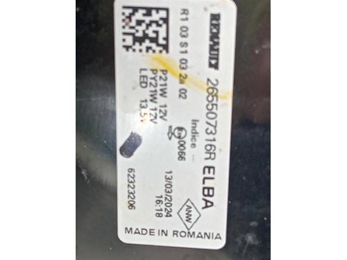 Fanale POST DX 265503601R Dacia Duster II 2018