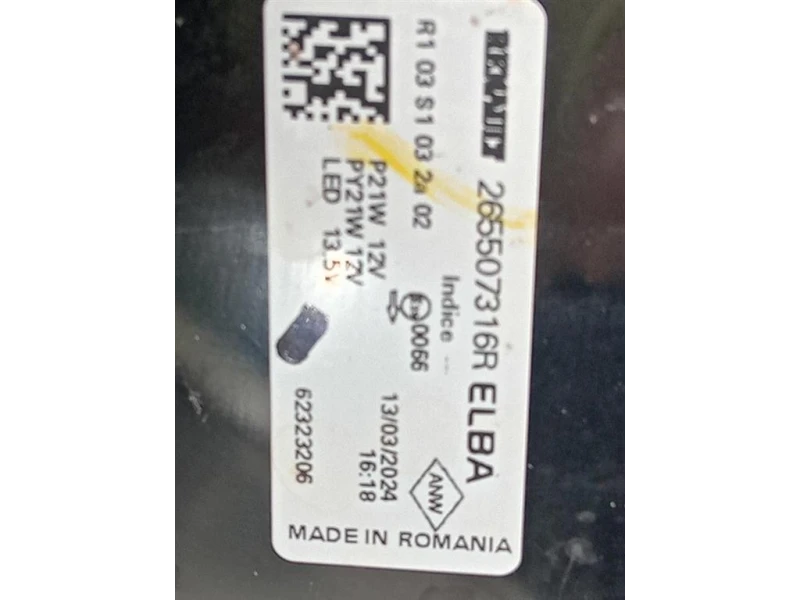 Fanale POST DX 265503601R Dacia Duster II 2018