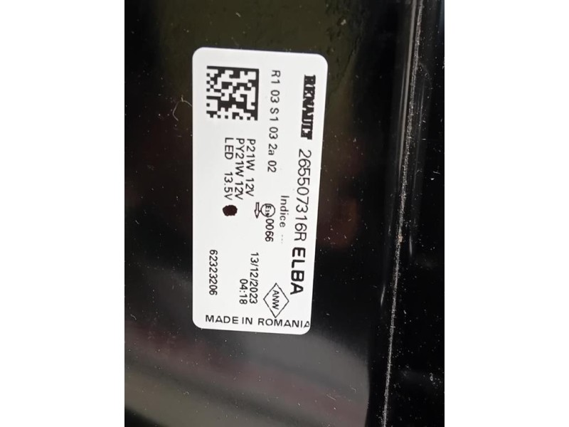 Fanale POST DX 265507316R Dacia Duster II 2021