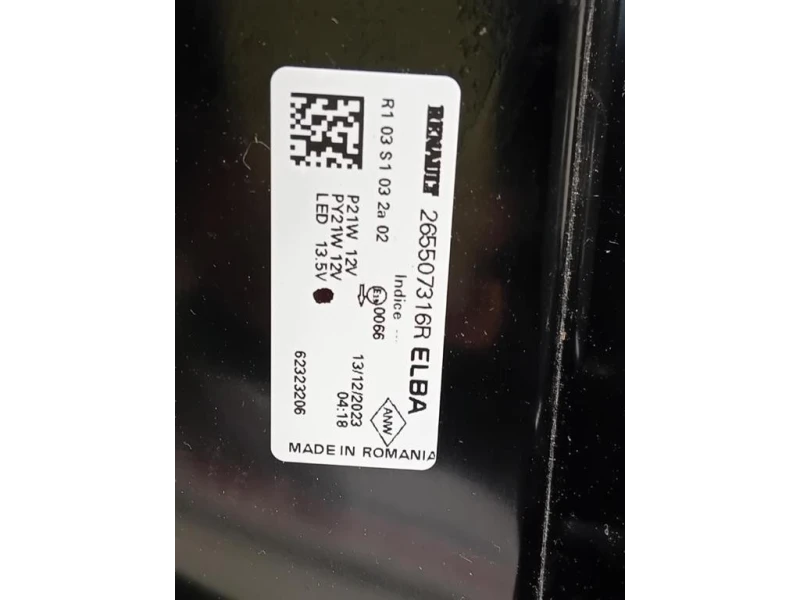 Fanale POST DX 265507316R Dacia Duster II 2021