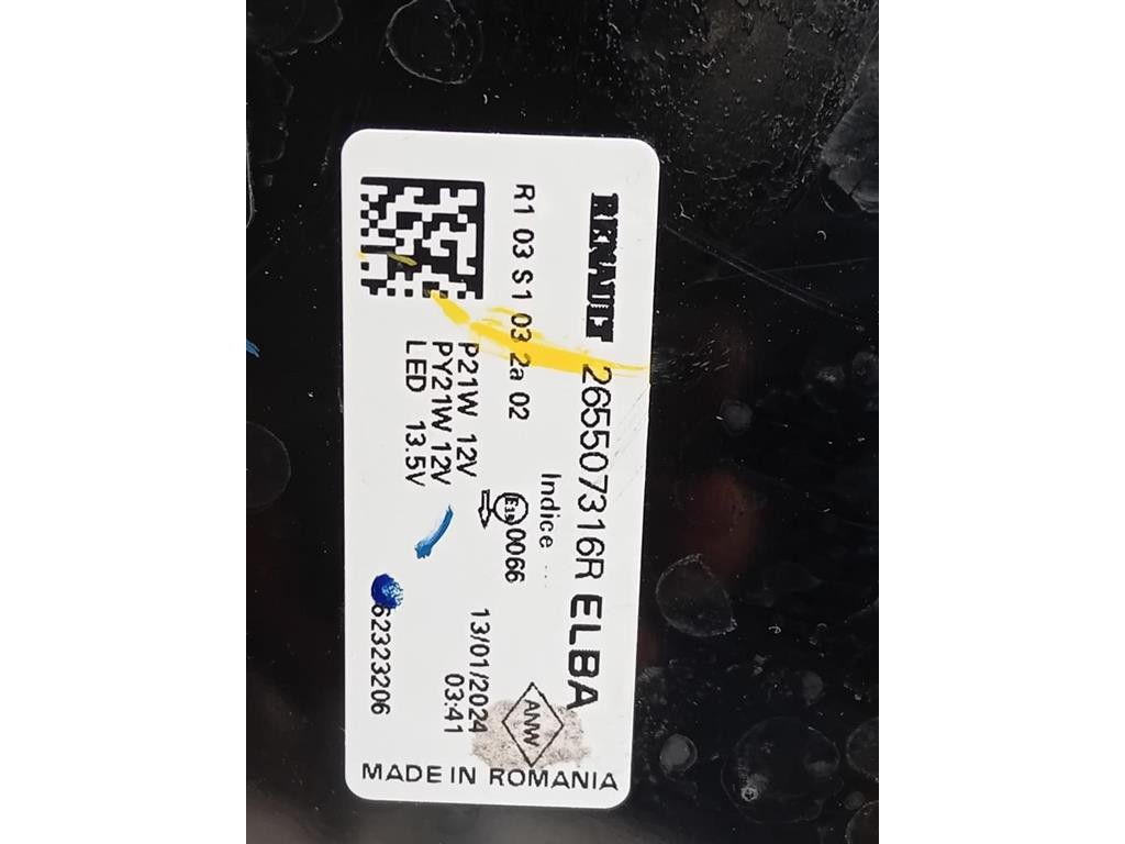 Fanale POST DX 265507316R Dacia Duster II 2021