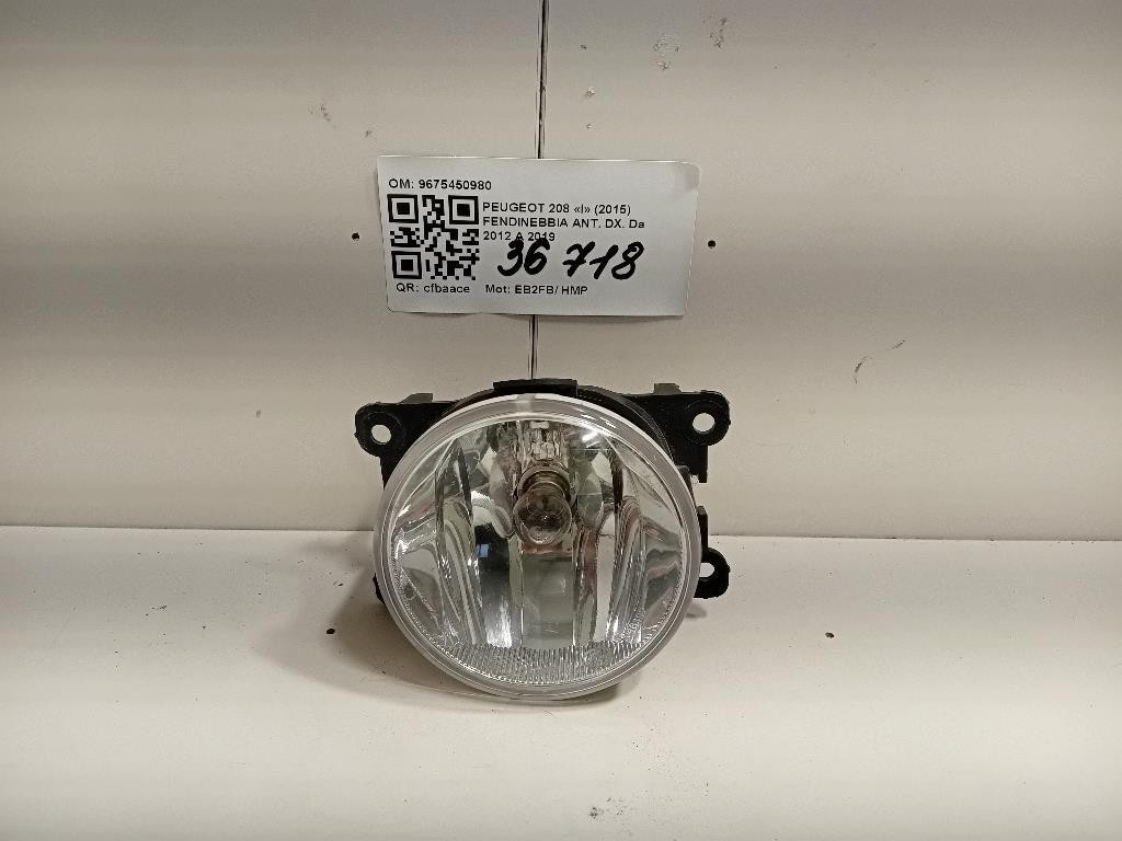 Fendinebbia ANT DX 9675450980 Peugeot 208 I 2015