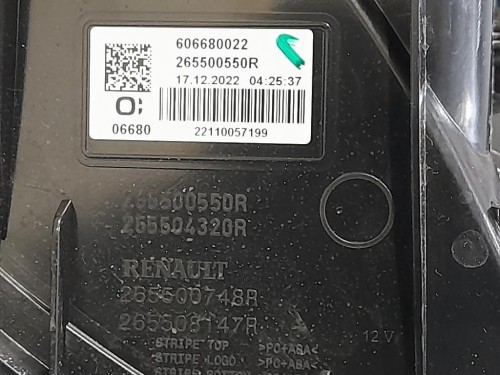 Fanale POST DX 265500550R Dacia Jogger 2022