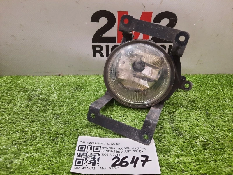 Fendinebbia ANT SX 922012E000 Hyundai Tucson I 2005