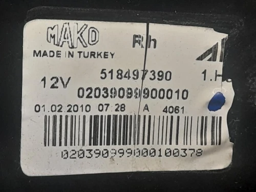 Fanale POST DX 518497390 Fiat Grande Punto 2009