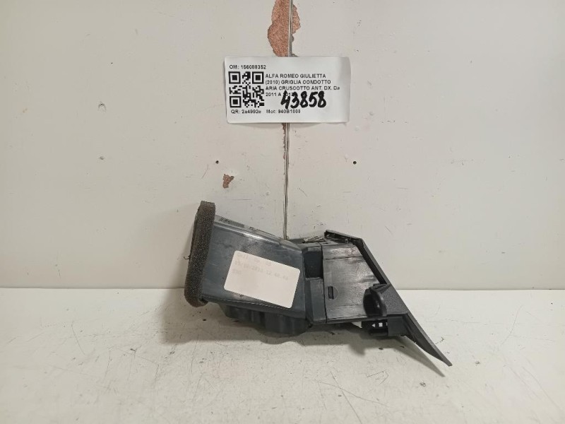 Griglia Condotto ARIA Cruscotto ANT DX 156088352 Alfa Romeo Giulietta 2010