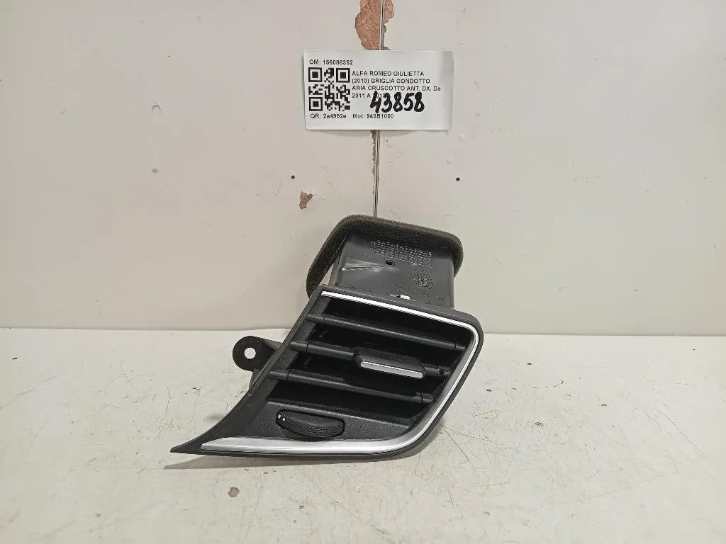 Griglia Condotto ARIA Cruscotto ANT DX 156088352 Alfa Romeo Giulietta 2010