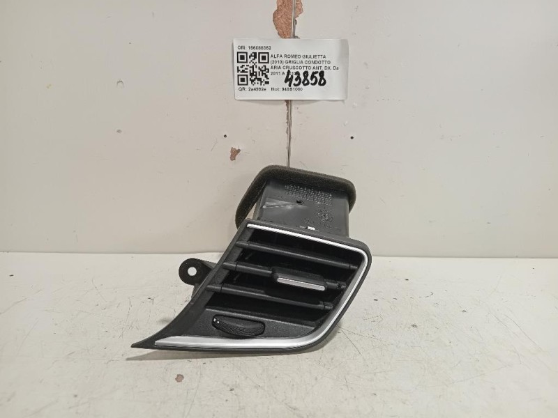 Griglia Condotto ARIA Cruscotto ANT DX 156088352 Alfa Romeo Giulietta 2010