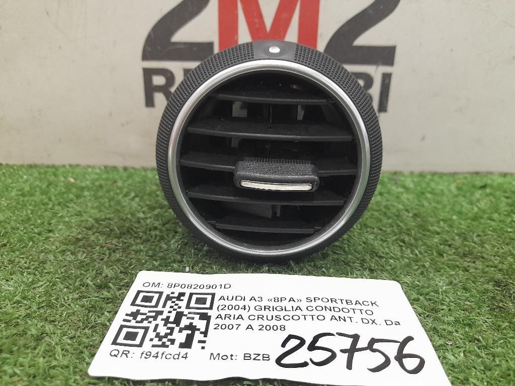 Griglia Condotto ARIA Cruscotto ANT DX 8P0820901D Audi A3 8PA Sportback 2004