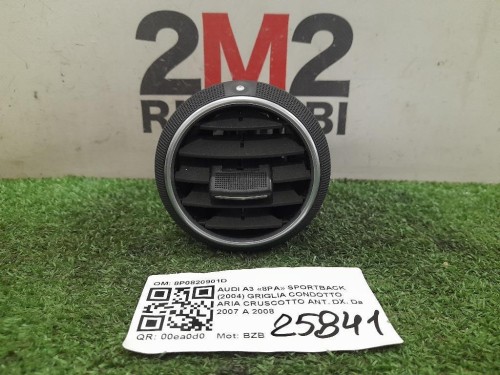 Griglia Condotto ARIA Cruscotto ANT DX 8P0820901D Audi A3 8PA Sportback 2004