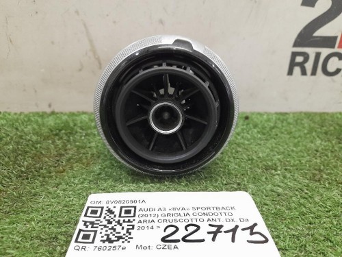 Griglia Condotto ARIA Cruscotto ANT DX 8V0820901A Audi A3 8VA Sportback 2012