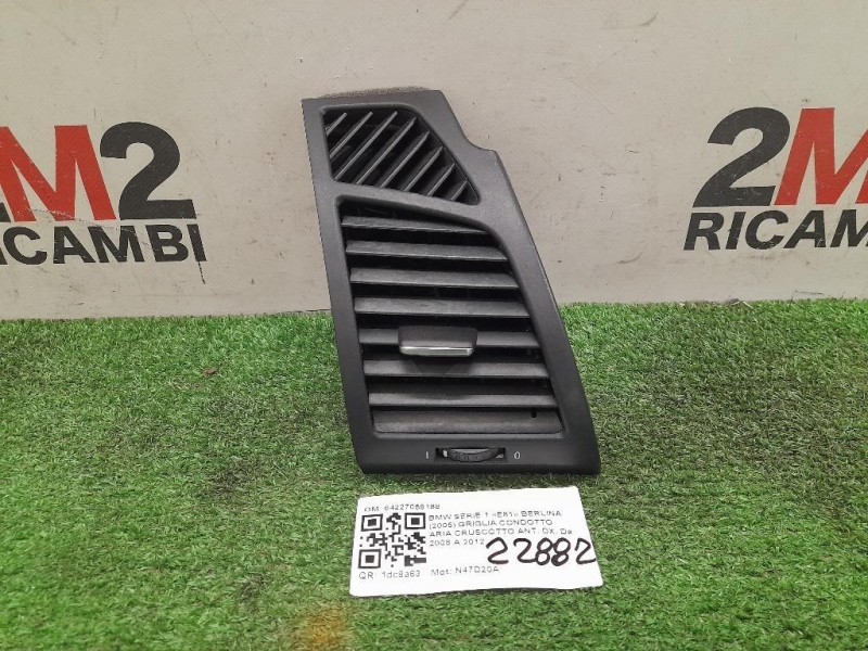 Griglia Condotto ARIA Cruscotto ANT DX 64227059188 Bmw Serie 1 E81 Berlina 2005