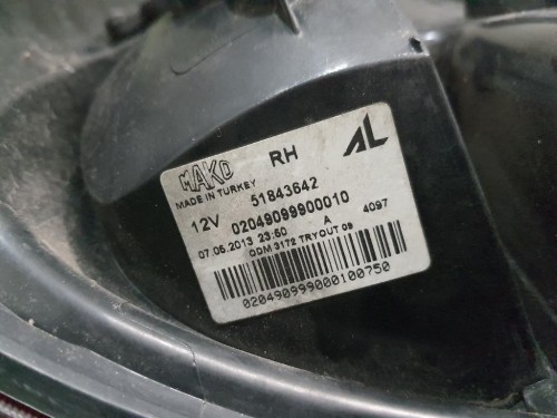 Fanale POST DX 51843642 Fiat Panda III 2012