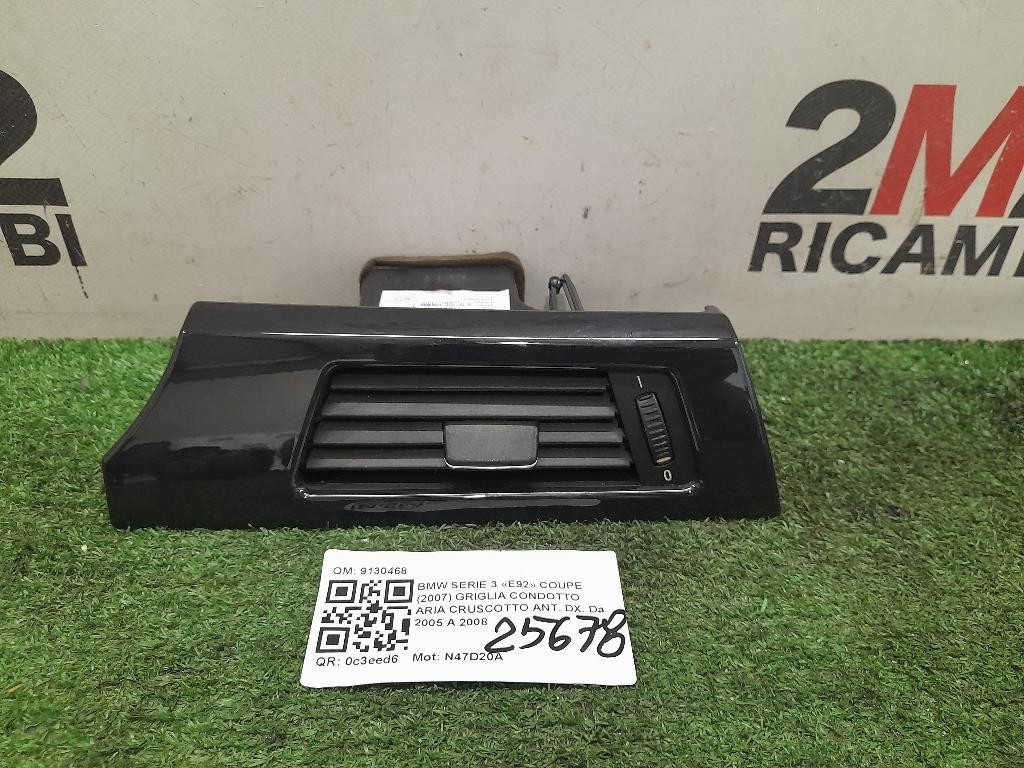 Griglia Condotto ARIA Cruscotto ANT DX 9130468 Bmw Serie 3 E92 Coupe 2007