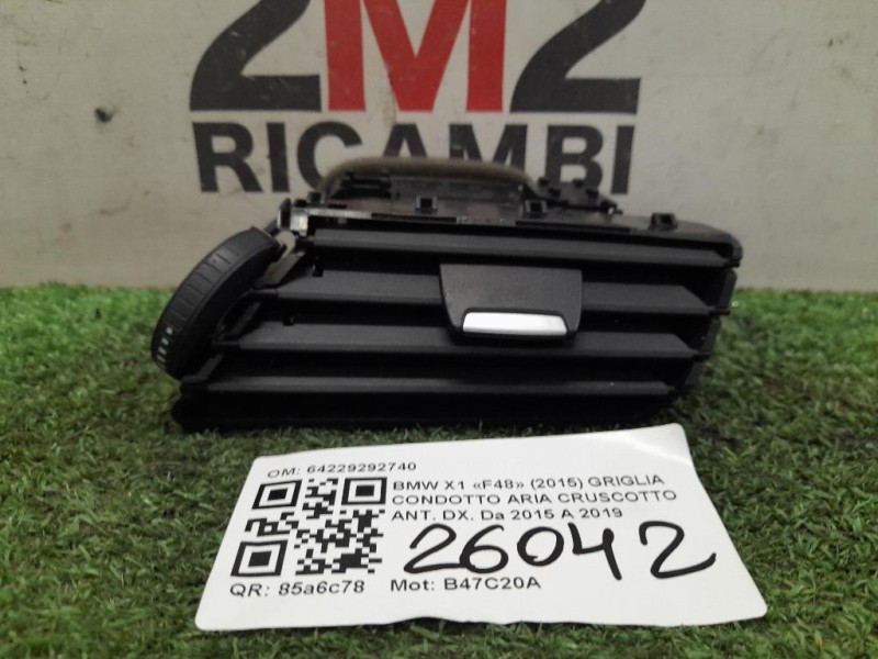 Griglia Condotto ARIA Cruscotto ANT DX 64229292740 Bmw X1 F48 2015