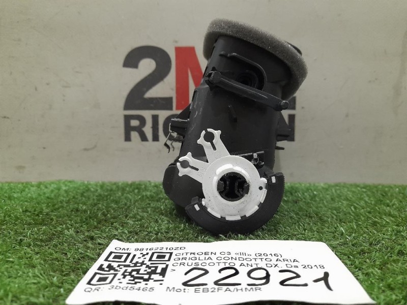 Griglia Condotto ARIA Cruscotto ANT DX 98162210ZD Citroen C3 III 2016