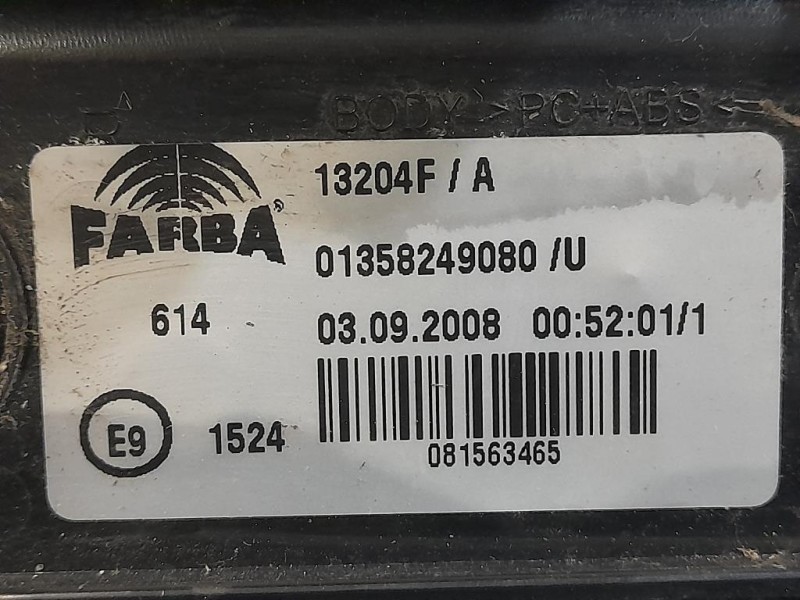 Fanale POST DX 01358249080 Fiat QUBO 2008