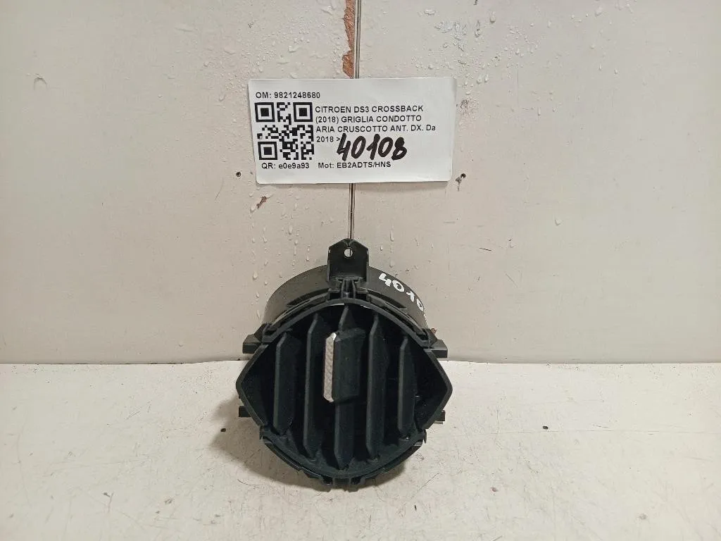 Griglia Condotto ARIA Cruscotto ANT DX 9821248680 Citroen DS3 Crossback 2018
