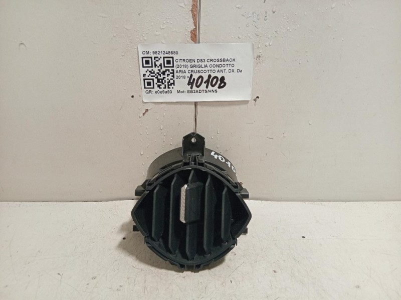 Griglia Condotto ARIA Cruscotto ANT DX 9821248680 Citroen DS3 Crossback 2018