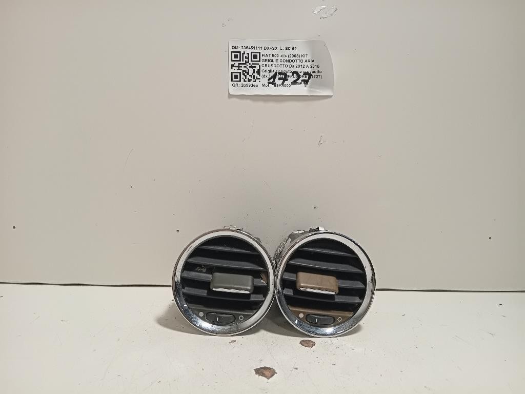 Griglia Condotto ARIA Cruscotto ANT DX 735451111 Fiat 500 II 2008