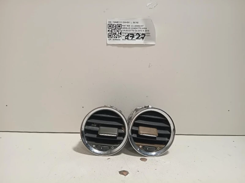 Griglia Condotto ARIA Cruscotto ANT DX 735451111 Fiat 500 II 2008